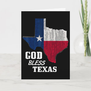 Tarjeta Dios bendiga la bandera de Texas Día de la Indepen