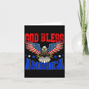 Tarjeta Dios bendiga la bandera del águila americana de Am