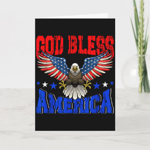 Tarjeta Dios bendiga la bandera del águila americana de Es