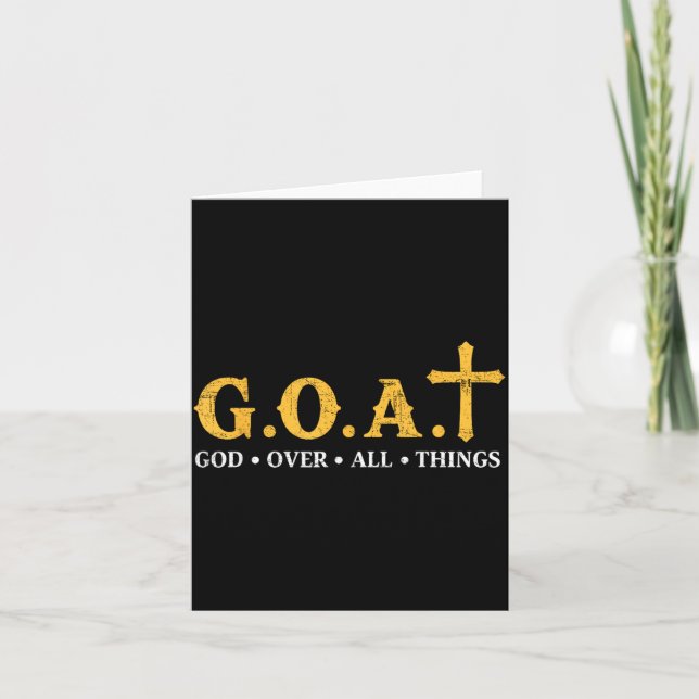 Tarjeta Dios Cabra Sobre Todas las Cosas (Anverso)