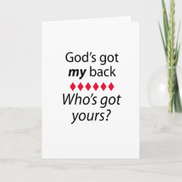Tarjeta Dios conseguido mi parte posterior, que tiene el