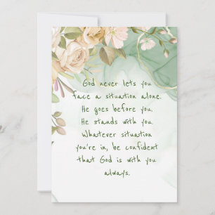 Tarjeta Dios Contigo Nunca Solo Flores Inspiradoras