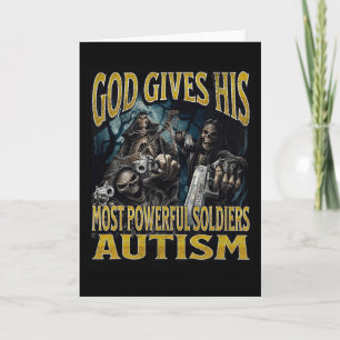 Tarjeta Dios Da Su Autismo Más Poderoso Divertido Esquelet