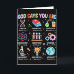 Tarjeta Dios de la Biblia cristiana dice que eres ciencia<br><div class="desc">Dios de la Biblia cristiana dice que eres profesor de biología científica</div>