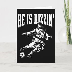 Tarjeta Dios de meme divertido cristiano Navidad Él es Riz