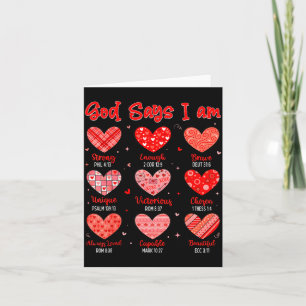 Tarjeta Dios de San Valentín dice que soy versículo de la