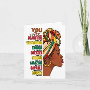 Tarjeta Dios dice que eres cristiana reina negra de Histo