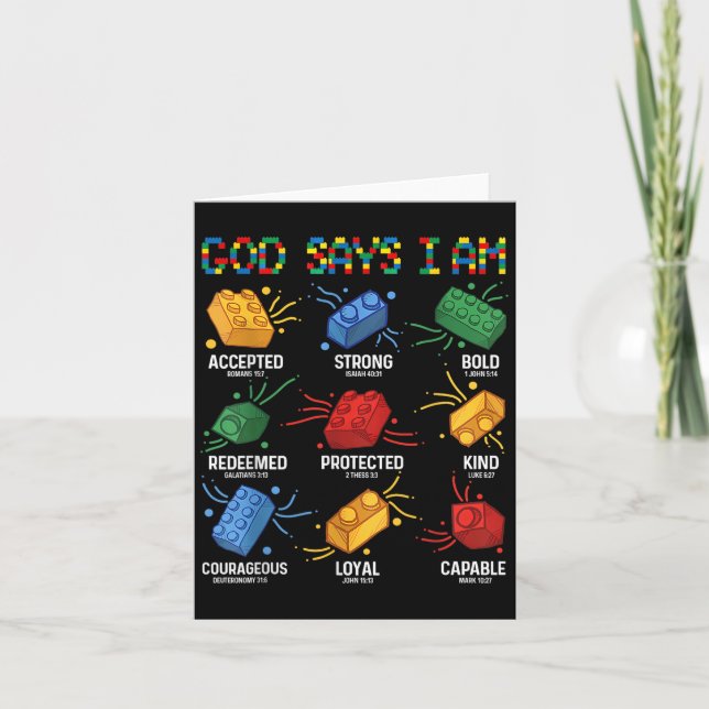 Tarjeta Dios Dice Que Estoy Construyendo Bloque Maestro De (Anverso)