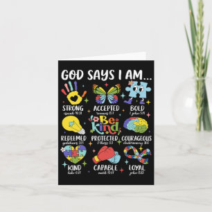 Tarjeta Dios dice que soy amable de ser autista, de ser mu