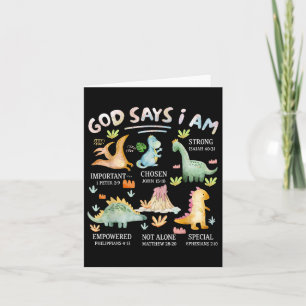 Tarjeta Dios dice que soy biblia de dinosaurio versus insp