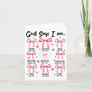 Tarjeta Dios dice que soy coqueta rosa cristiana Jesús fel