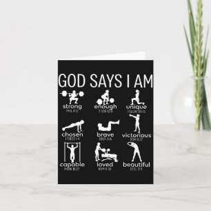 Tarjeta Dios Dice Que Soy Cristiano Entrenamiento Gimnasio
