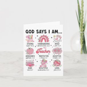 Tarjeta Dios Dice Que Soy Maestro San Valentín Biblia Cris