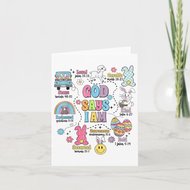 Tarjeta Dios dice que soy Pascua (Anverso)