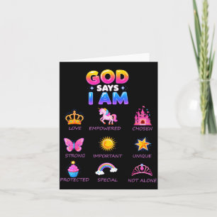 Tarjeta Dios dice que soy princesa linda Jesús adolescente