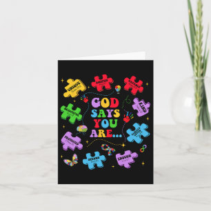 Tarjeta Dios diga que eres autista cristiano Jesús Biblia 