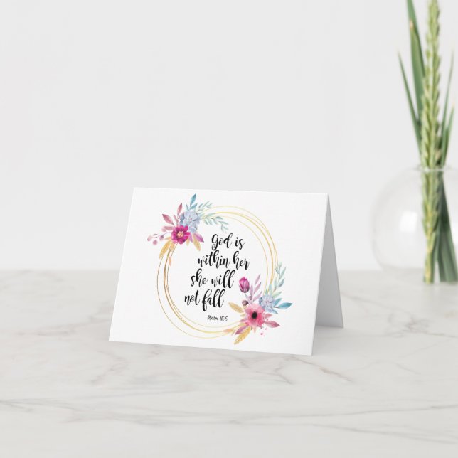 Tarjeta Dios está dentro de su salmo 46:5 (Anverso)