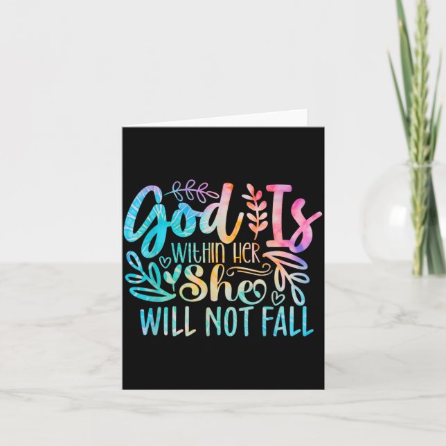 Tarjeta Dios Está Dentro No Versículo De La Biblia Cotizac (Anverso)