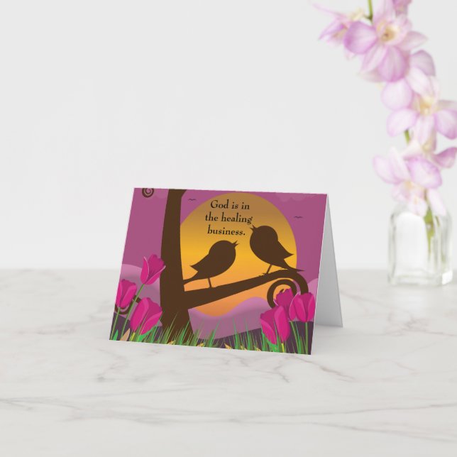 Tarjeta Dios Está En La Curación... Bastante Doblado... (Orquídea)