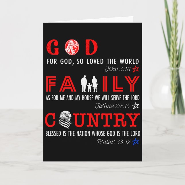 Tarjeta Dios Familia País  (Anverso)