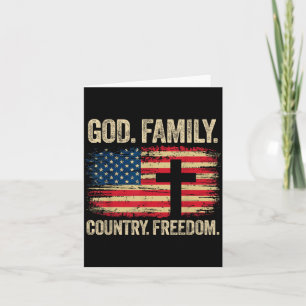 Tarjeta Dios Familia País Libertad Bandera de EE. UU. Cruz