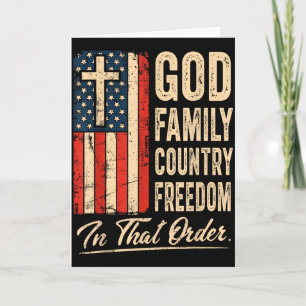 Tarjeta Dios Familia País Libertad En Ese Orden Bandera De