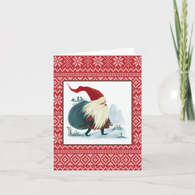 Tarjeta Dios Jul, Navidades escandinavos (Anverso)