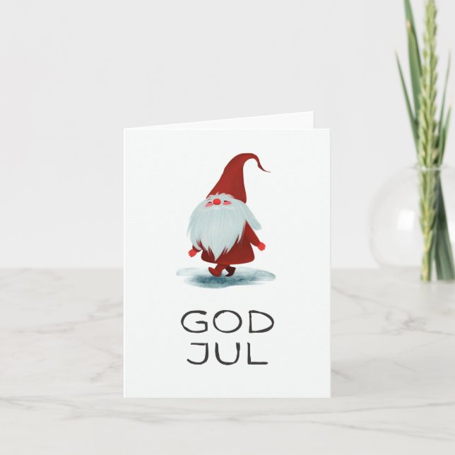 Tarjeta Dios Jul, Navidades escandinavos (Anverso)