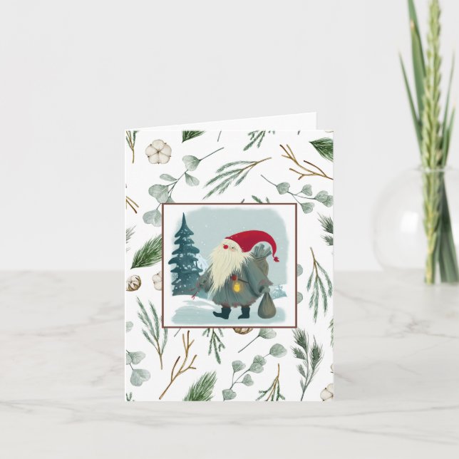Tarjeta Dios Jul, Navidades escandinavos (Anverso)