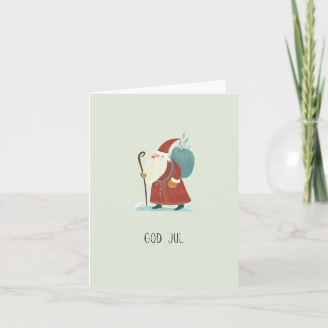 Tarjeta Dios Jul, Navidades escandinavos (Anverso)