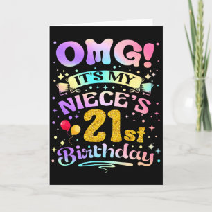 Tarjeta Dios mío es el cumpleaños número 21 de mi sobrina 