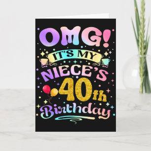 Tarjeta Dios mío es el cumpleaños número 40 de mi sobrina 