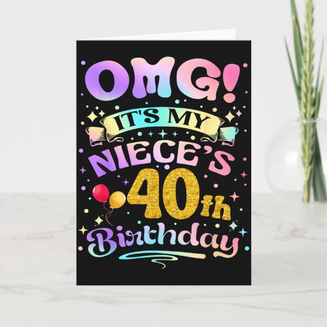 Tarjeta Dios mío es el cumpleaños número 40 de mi sobrina  (Anverso)