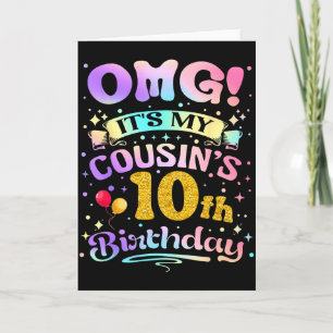 Tarjeta Dios mío es el décimo cumpleaños de mi primo Feliz