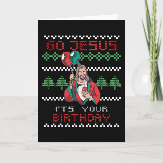 Tarjeta Dios mío, es tu cumpleaños (Anverso)