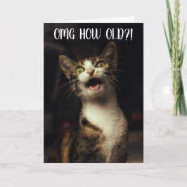 Tarjeta "¡¿Dios mío, qué edad?!" Funny Cat Birthday Card
