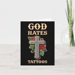 Tarjeta Dios odia los tatuajes