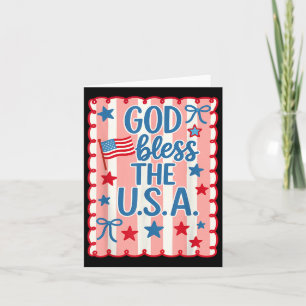 Tarjeta Dios Retro Bendiga A Los Estados Unidos Bandera Cr