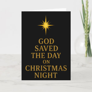 Tarjeta Dios Salvó El Día Noche De Navidad Fe Cristiana