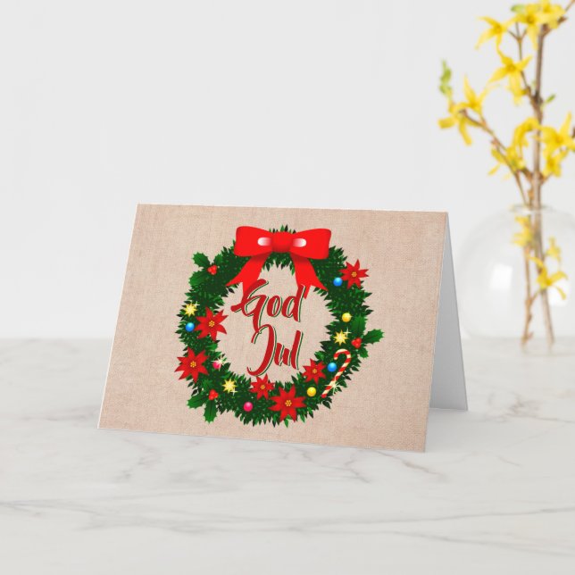 Tarjeta Dios sueco jul felicitaciones Navidades (flor amarilla)