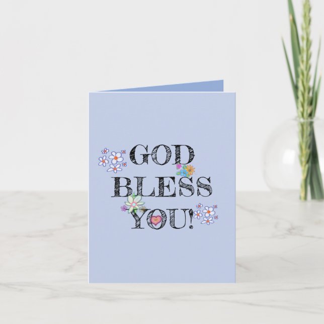 Tarjeta ‘Dios te bendiga’ Floral  (Anverso)