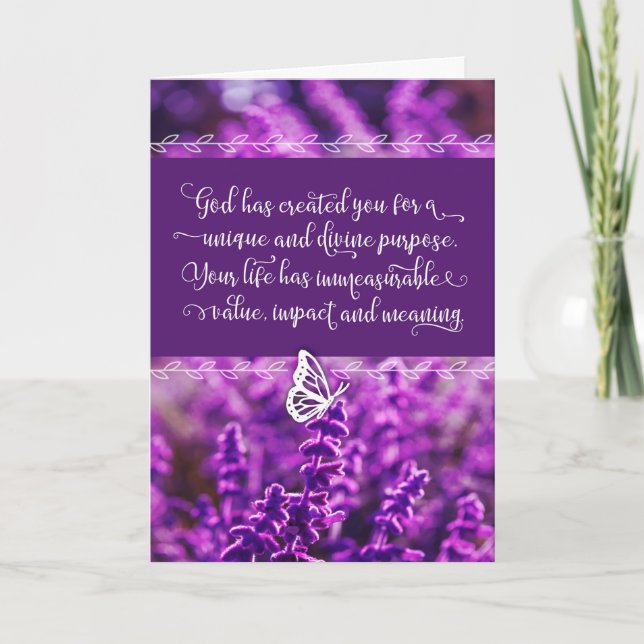 Tarjeta Dios te ha creado para un gran propósito (Anverso)