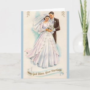 Tarjeta Dios Vintage bendiga tu matrimonio