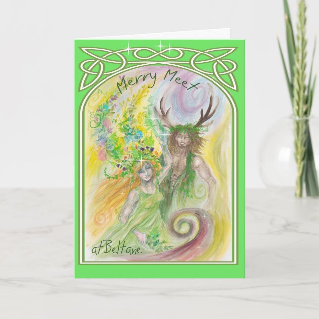 Tarjeta Dios y diosa de Beltane (Anverso)