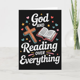 Tarjeta Dios y leer sobre todo la fe de la Biblia