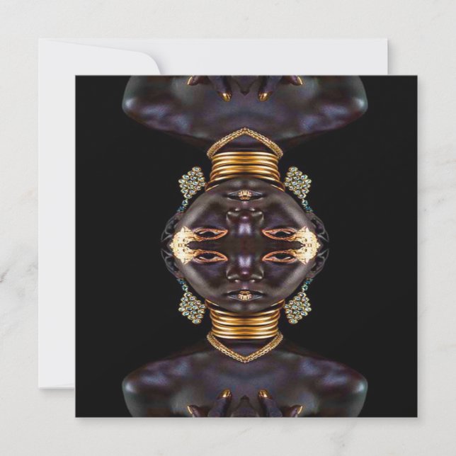 Tarjeta Diosa africana Faux (Anverso)