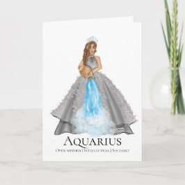 Tarjeta Diosa Aquarius con rasgos de personalidad Cumpleañ