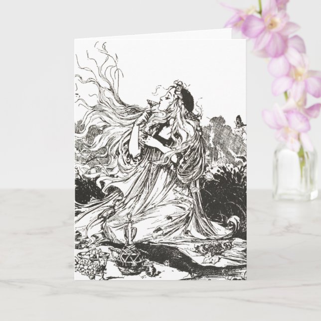 Tarjeta Diosa Art Nouveau Vintage de Oz "Policroma" (Orquídea)