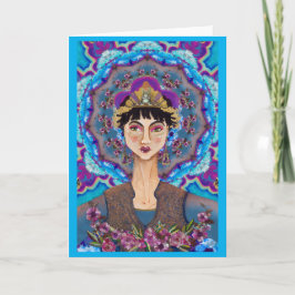 Tarjeta Diosa budista asiática, emperatriz, carta en blanc