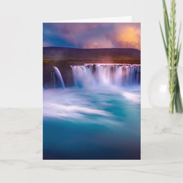 Tarjeta Diosa, cascadas islandesas (Anverso)